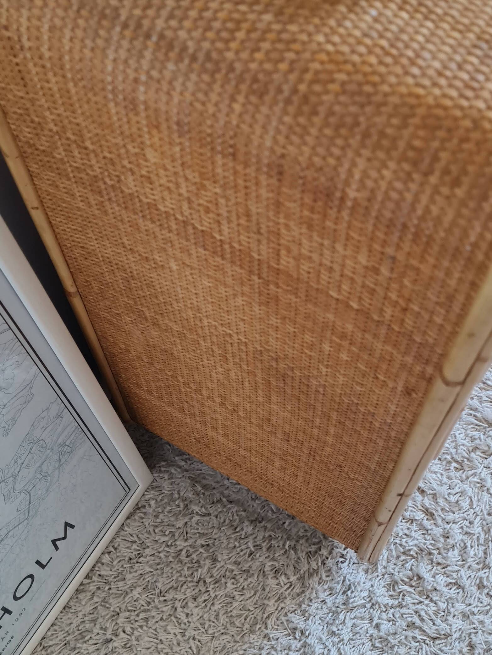 Vintage rattan chest of drawers