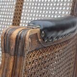 1930s, Danish armchair, furniture leather, ash wood, furniture mesh.