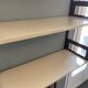 Modular metal wall shelf in brown and beige vintage 70s design.