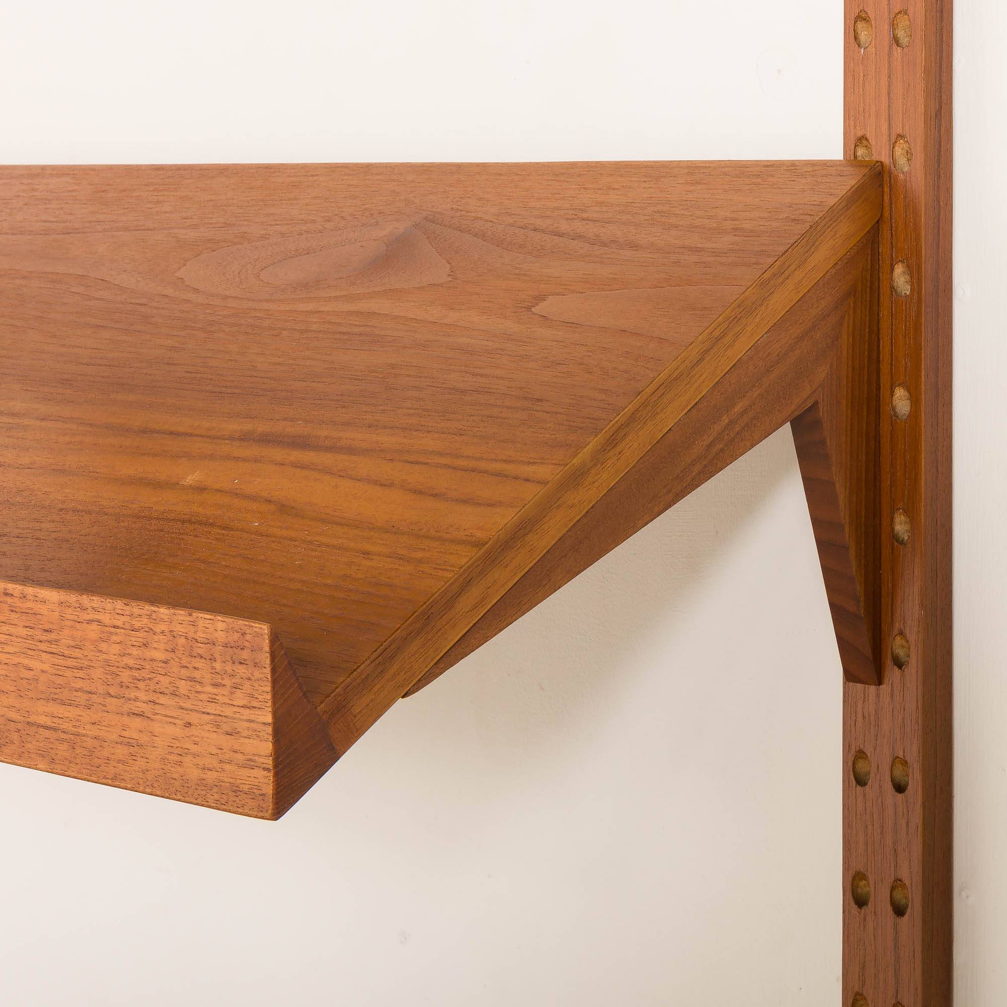 Poul Cadovius teak wall unit with expository shelf for Cado, Denmark 1960s