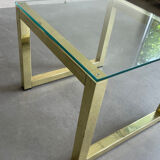 Table basse en verre laiton doré