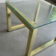 Coffee Table in Gold Brass Glass