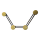 Patère quadruple metallique vintage jaune
