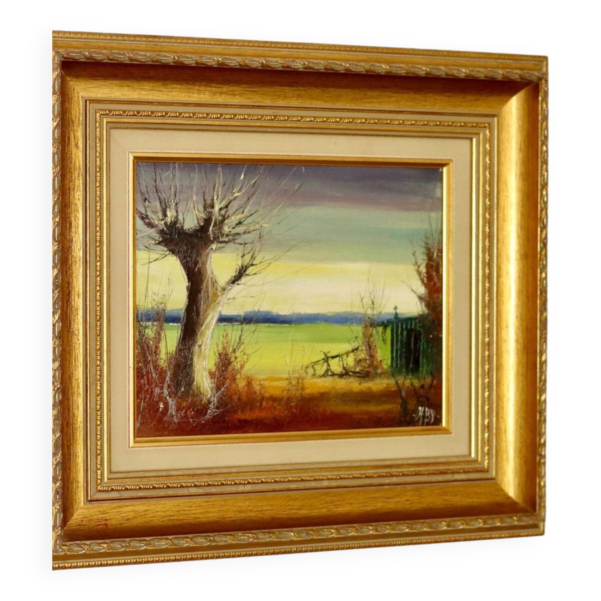 Original Swedish Mid-Century Oil on Panel" Nature" by Harry Petersen - Vintage and Framed