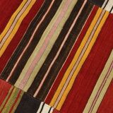 Red & Green Striped Pattern Turkish Kilim Rug, 270x383Cm
