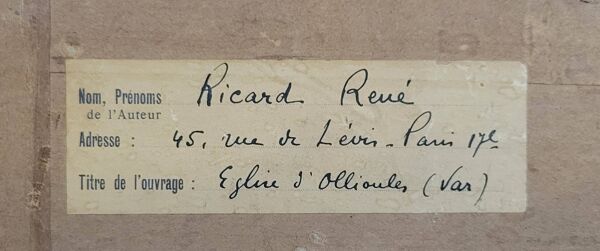 René Ricard : Aquarelle figurative représentant une vue architecturale