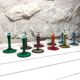 Ancien et rare ! Vendu en lot de 12 Verres à pieds torsadés colorés et gravés de fleurs et feuilles