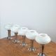 5 x lampes murales et plafonniers en verre chrome et opale GDR Narva VEB