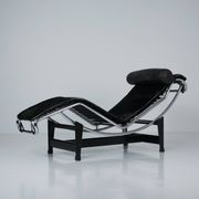 Black Fur LC4 Chaise Longue by Le Corbusier & Pierre Jeanneret for Cassina