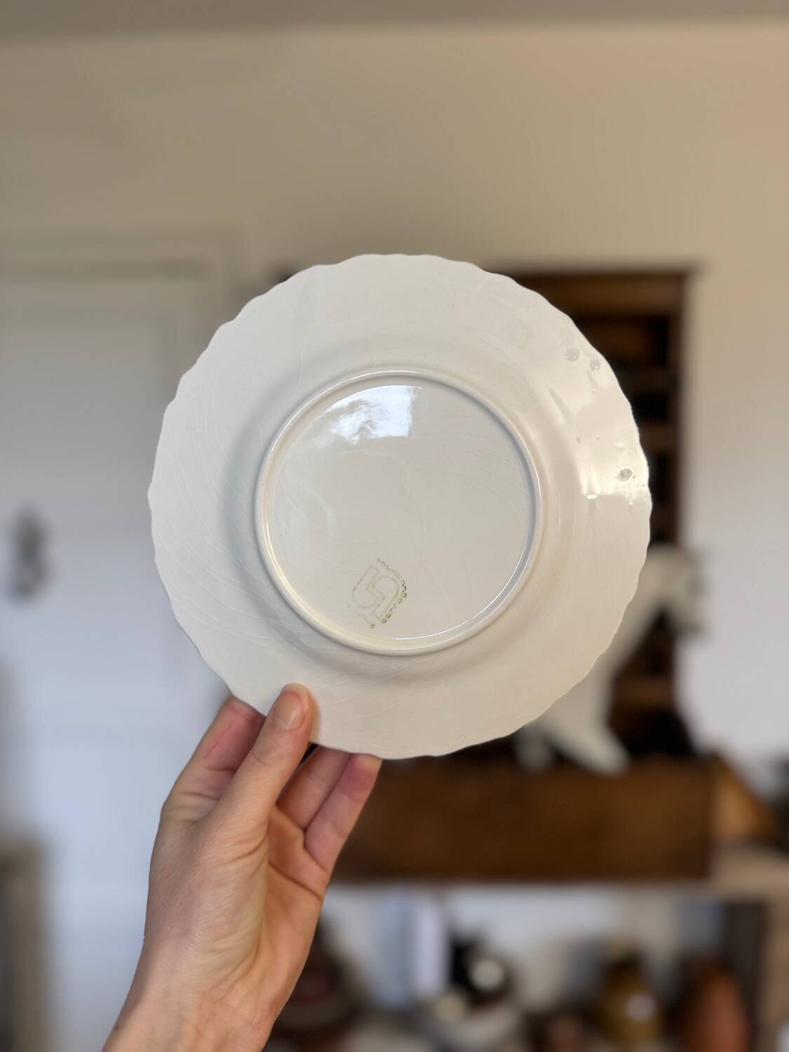 Vintage white slip plates