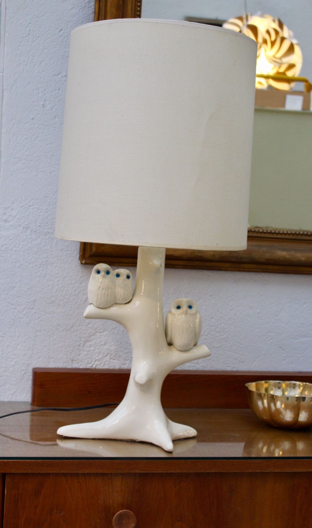 Owls ceramic lamp