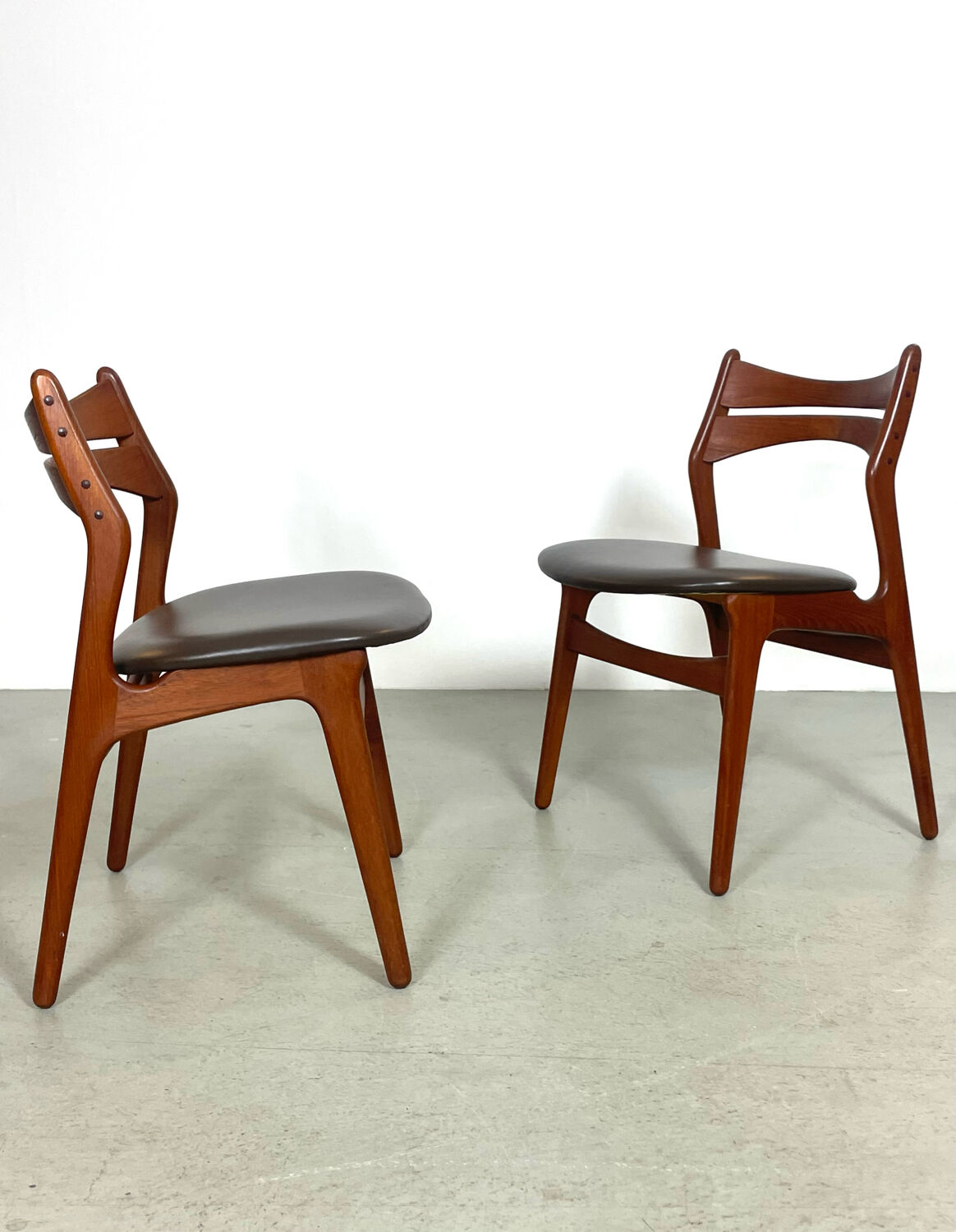 Teak dining chairs by Erik Buch Denmark 1960s