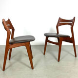 Teak dining chairs by Erik Buch Denmark 1960s