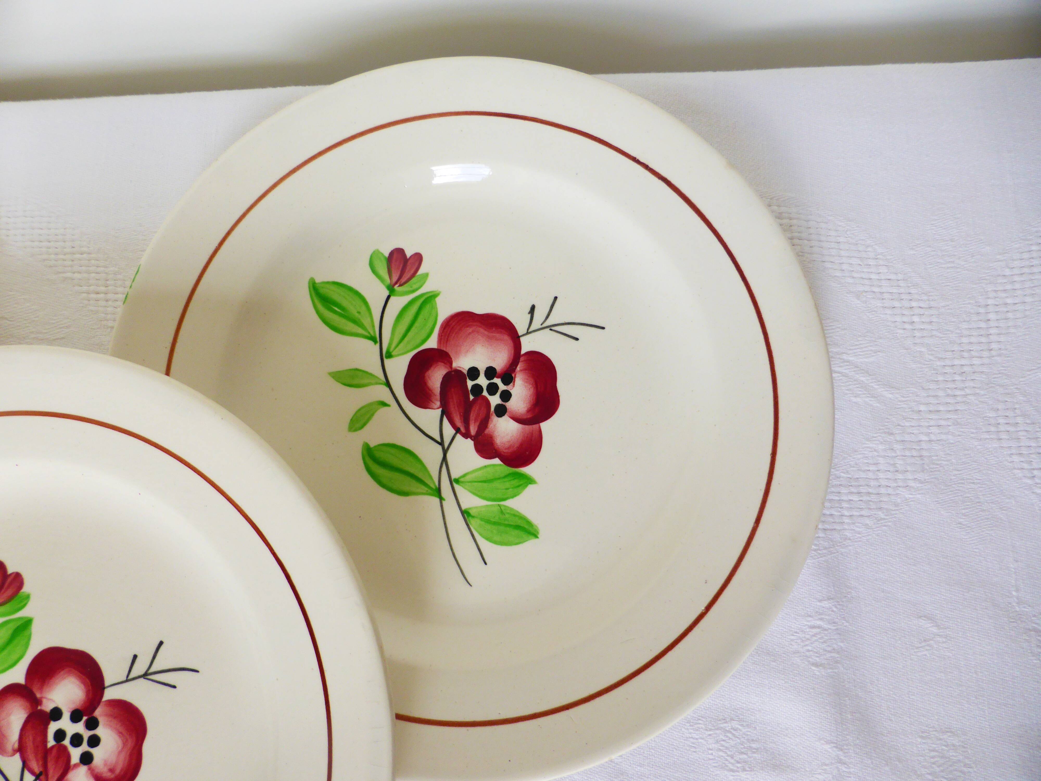 4 dessert plates from Digoin Sarreguemines, Beaucaire model 210844