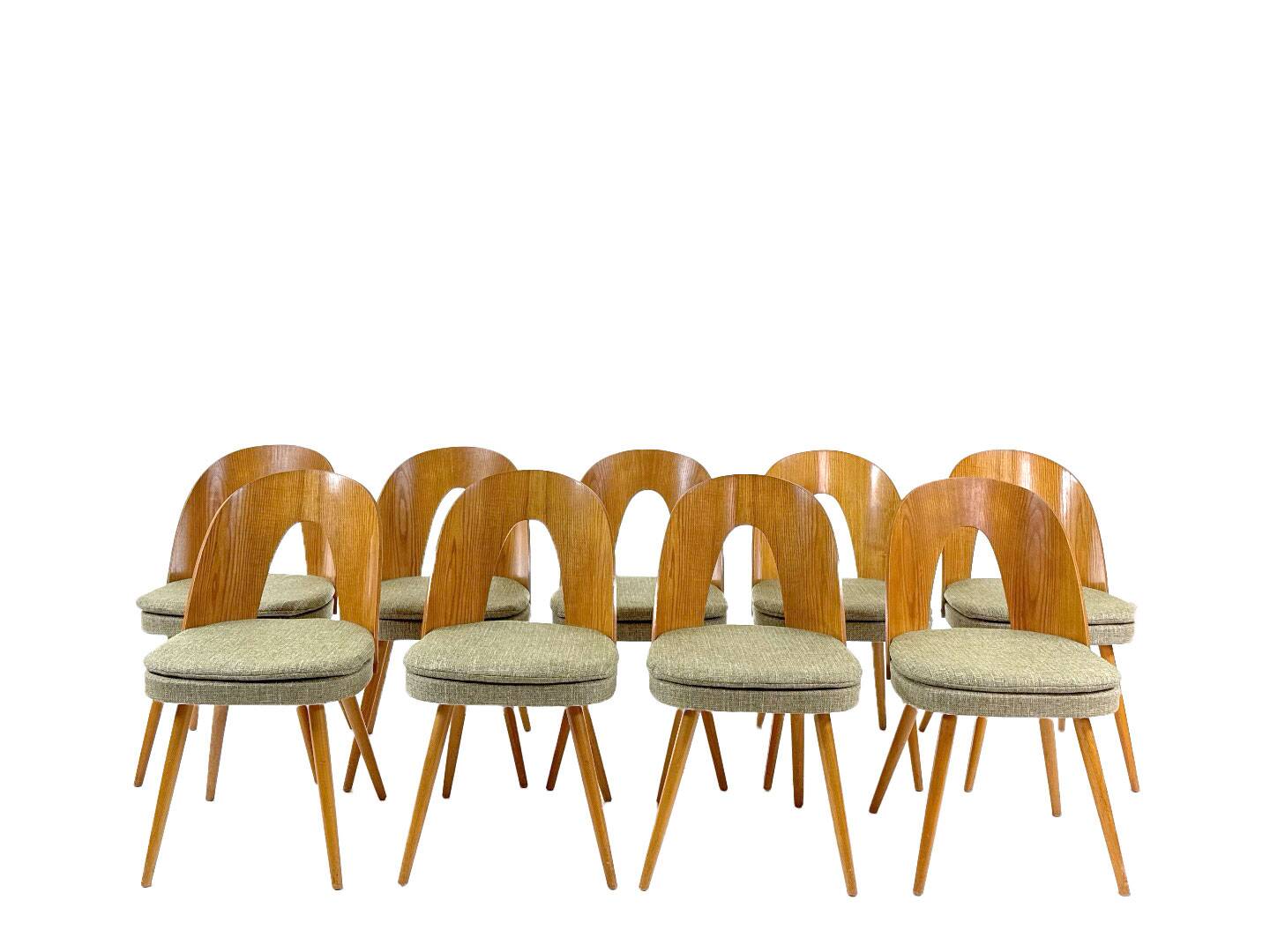 9 vintage designer dining chairs by Antonín Šuman for Tatra