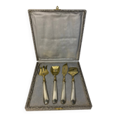 Arts de la table, service à confiserie métal doré art déco vers 1930