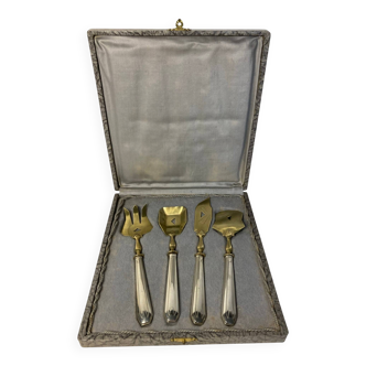 Tableware, gilded metal confectionery service Art Deco circa 1930.