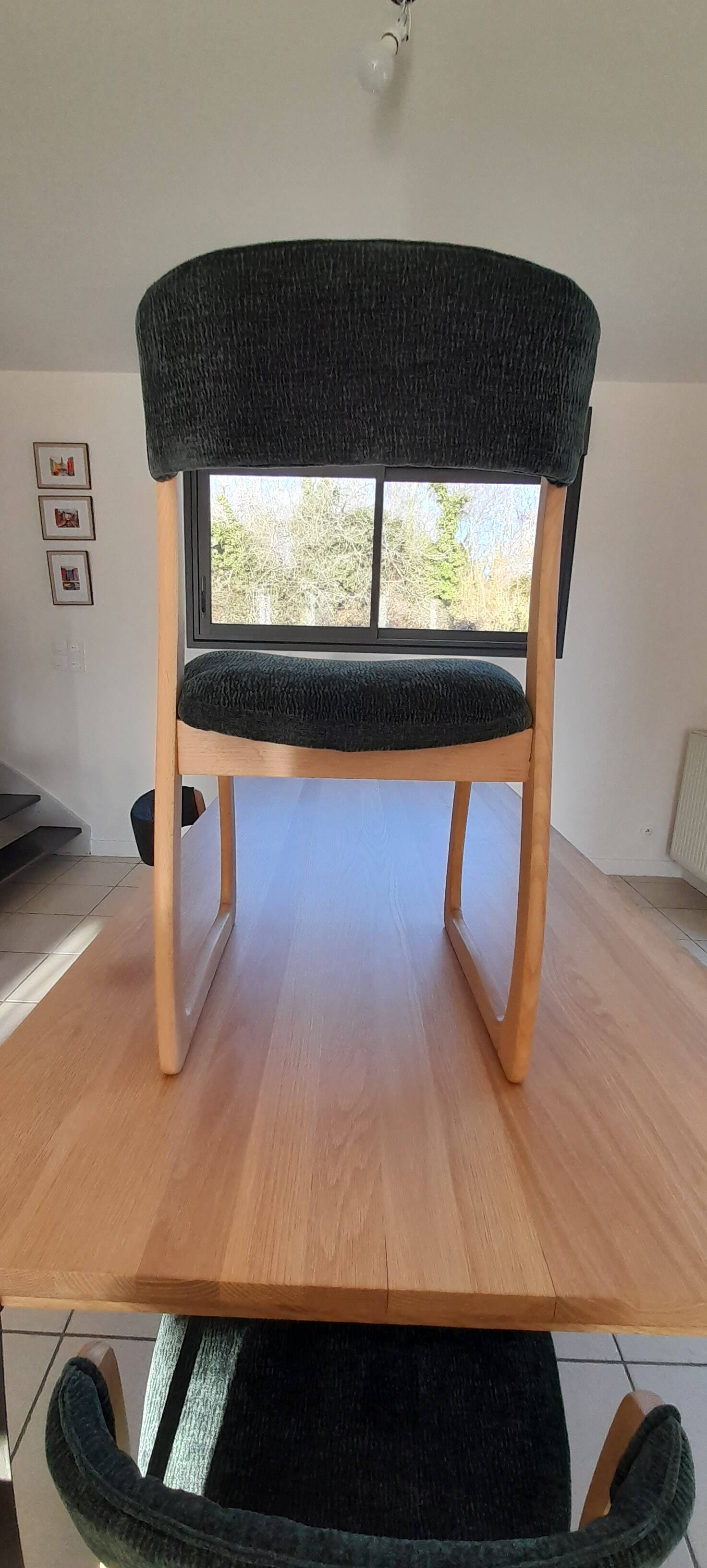 Set of 3 1970s sled chairs by the brand SELF.