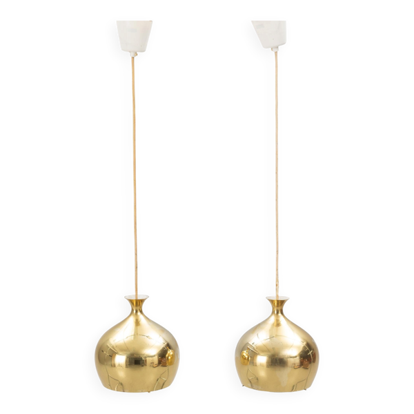 Helge Zimdal deux lampes de plafond ''Löken'' Suède 1970's