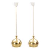 Helge Zimdal deux lampes de plafond "Löken" Suède  1970's
