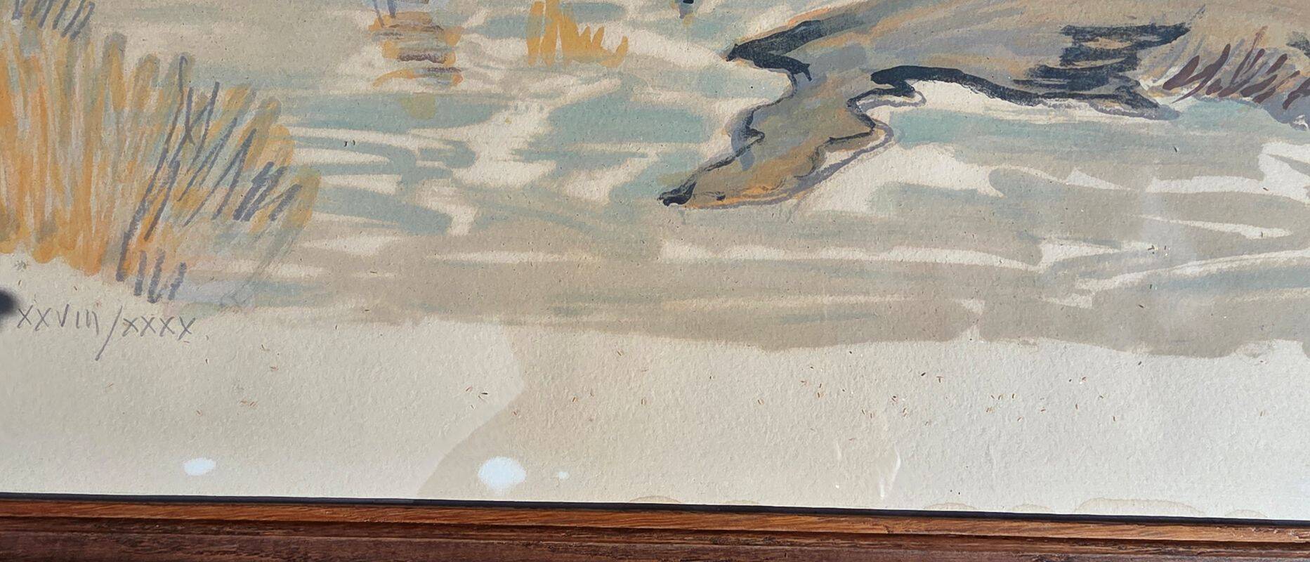 Yves Brayer Lithograph Herd of Horses in Camargue