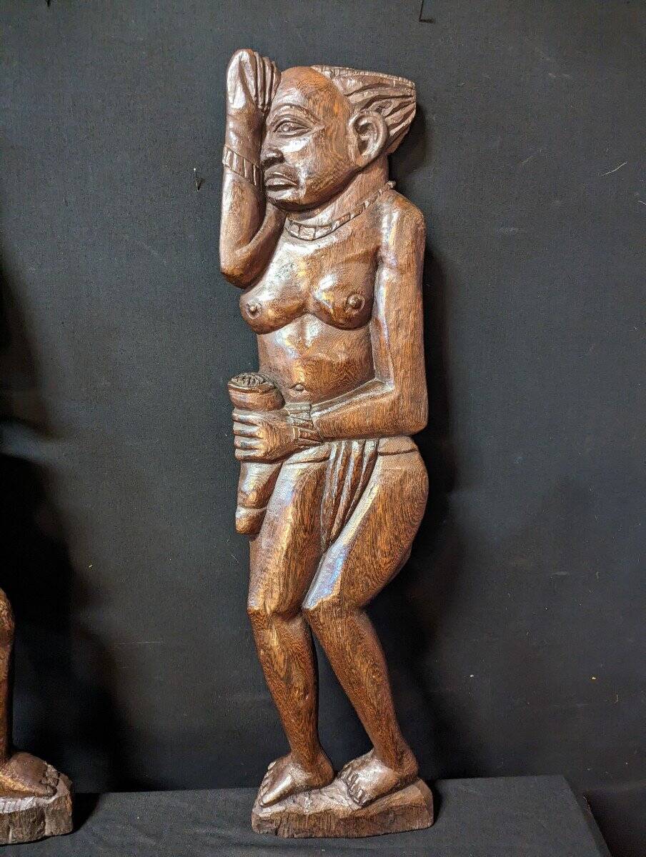 Pair of carved wooden panels