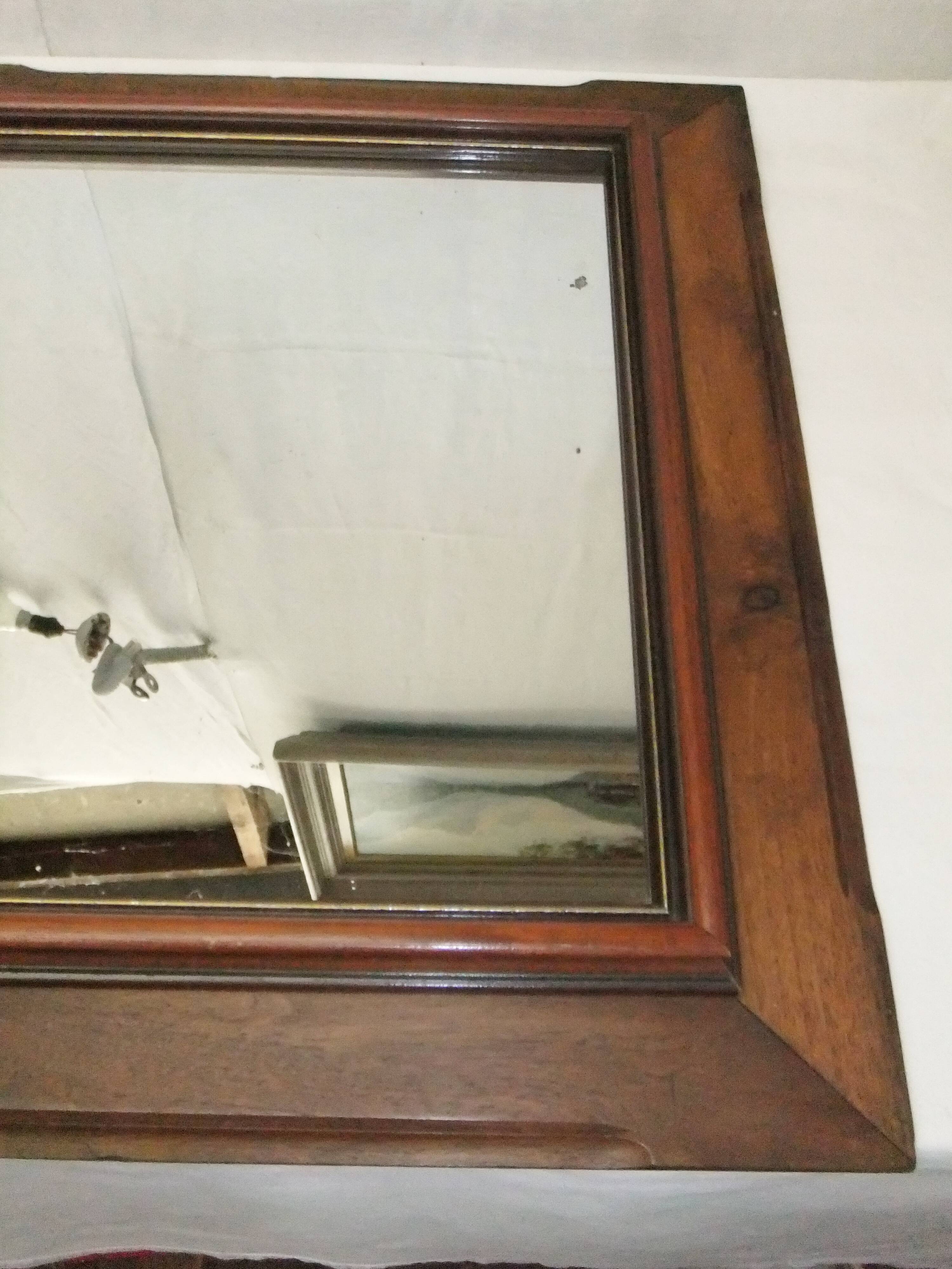 Louis Philippe 69cm silver-plated wooden mirror with gilded thread to hang