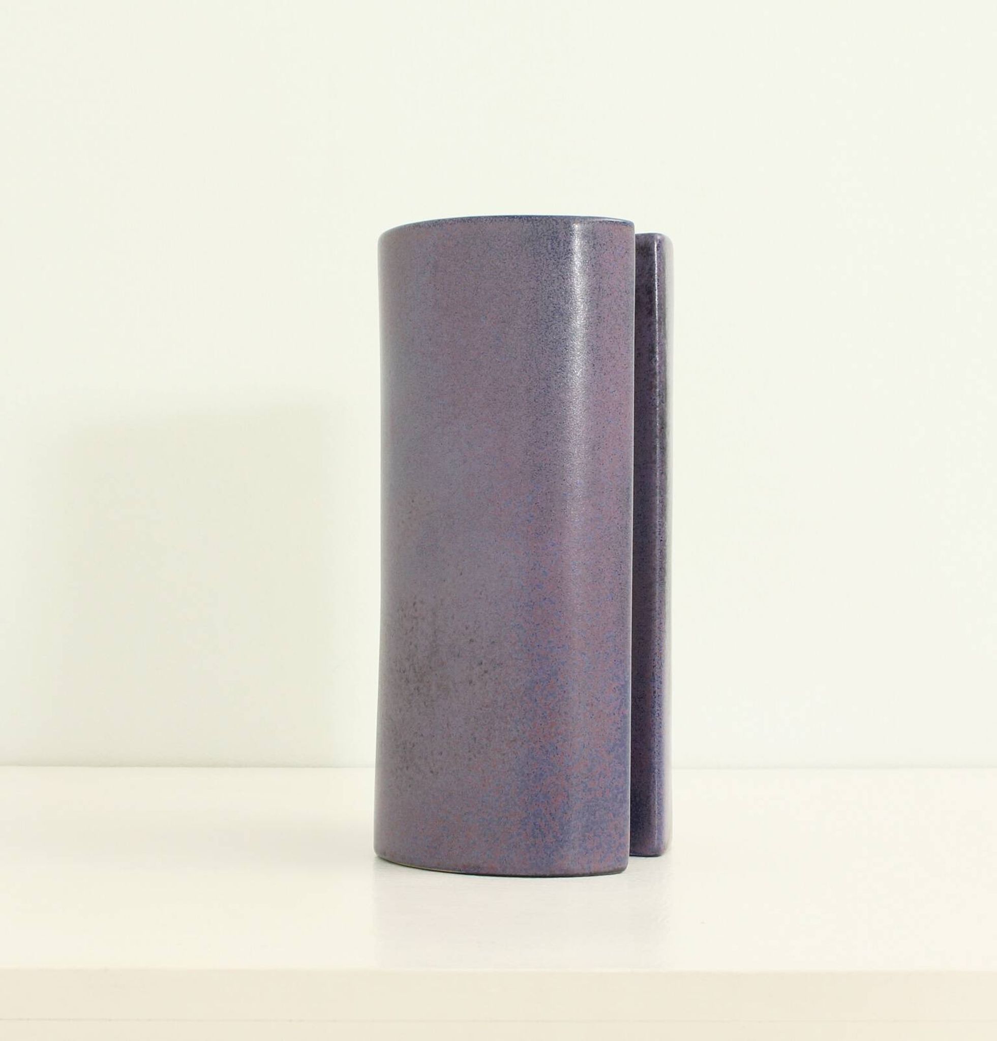 Multifaceted ceramic vase by Angelo Mangiarotti, Italy, 1968.