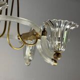 Venetian Murano Glass and Brass Chandelier Circa 1950