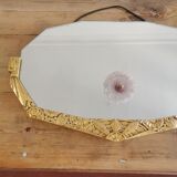 Golden Art Deco beveled mirror 65x38cm