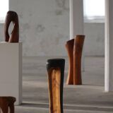 Large wooden sculpture "Black Elegance" by Ole Wettergren, Denmark, 1990s.