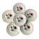 Set of 6 flat plates Badonviller model pinks 30s
