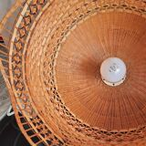 Vintage woven rattan pendant light