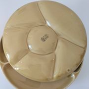 6 compartmentalized plates Gien France – butter yellow shade