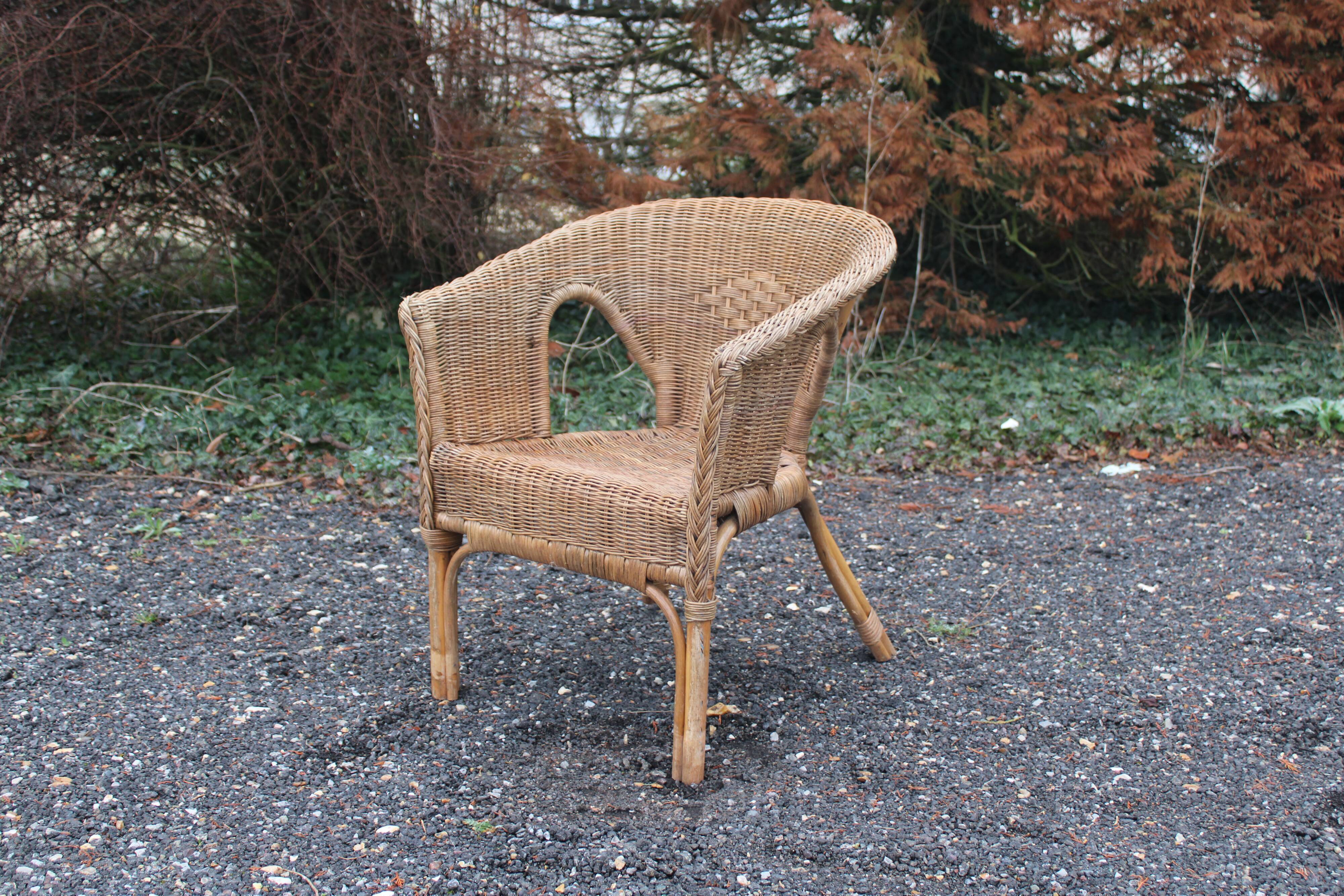 Wicker armchair
