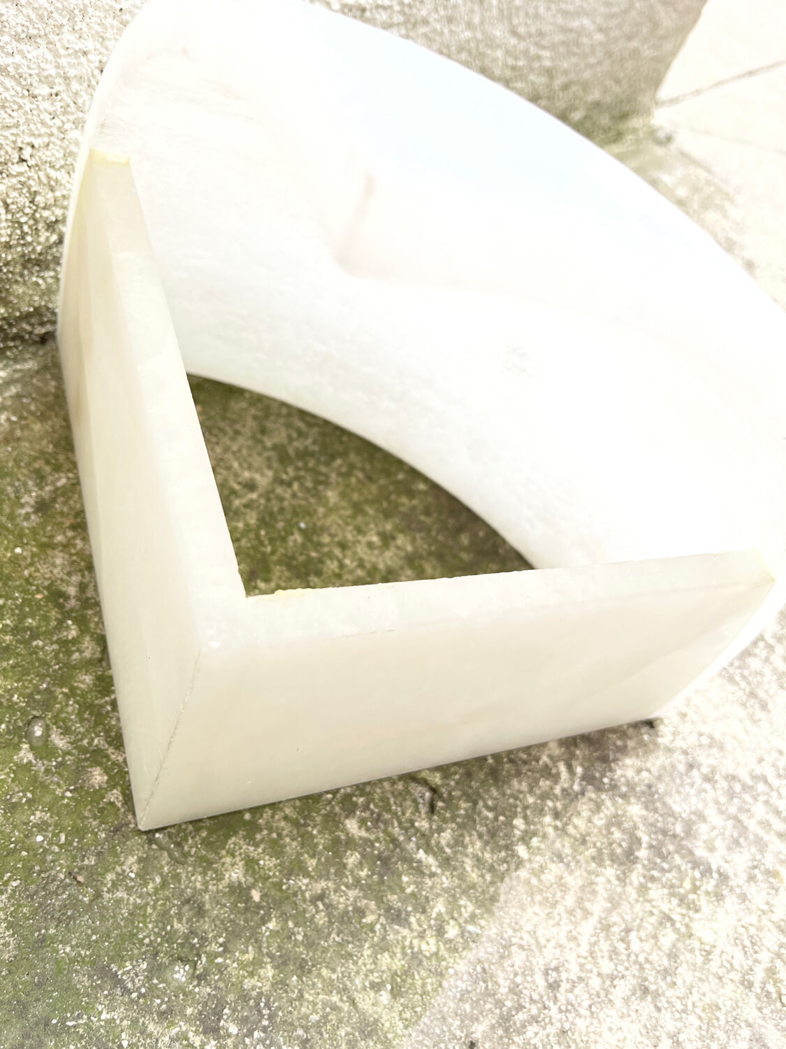 Set of 2 alabaster corner sconces