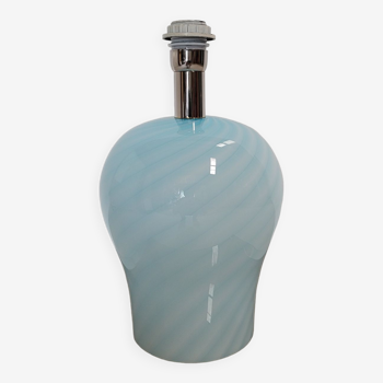 Davinvi Italian table lamp base in blue glass from the 70s