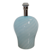 Pied de lampe de table italienne Davinvi en verre bleu année 70