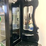 Blackened wooden display case, late 19th, early 20th century