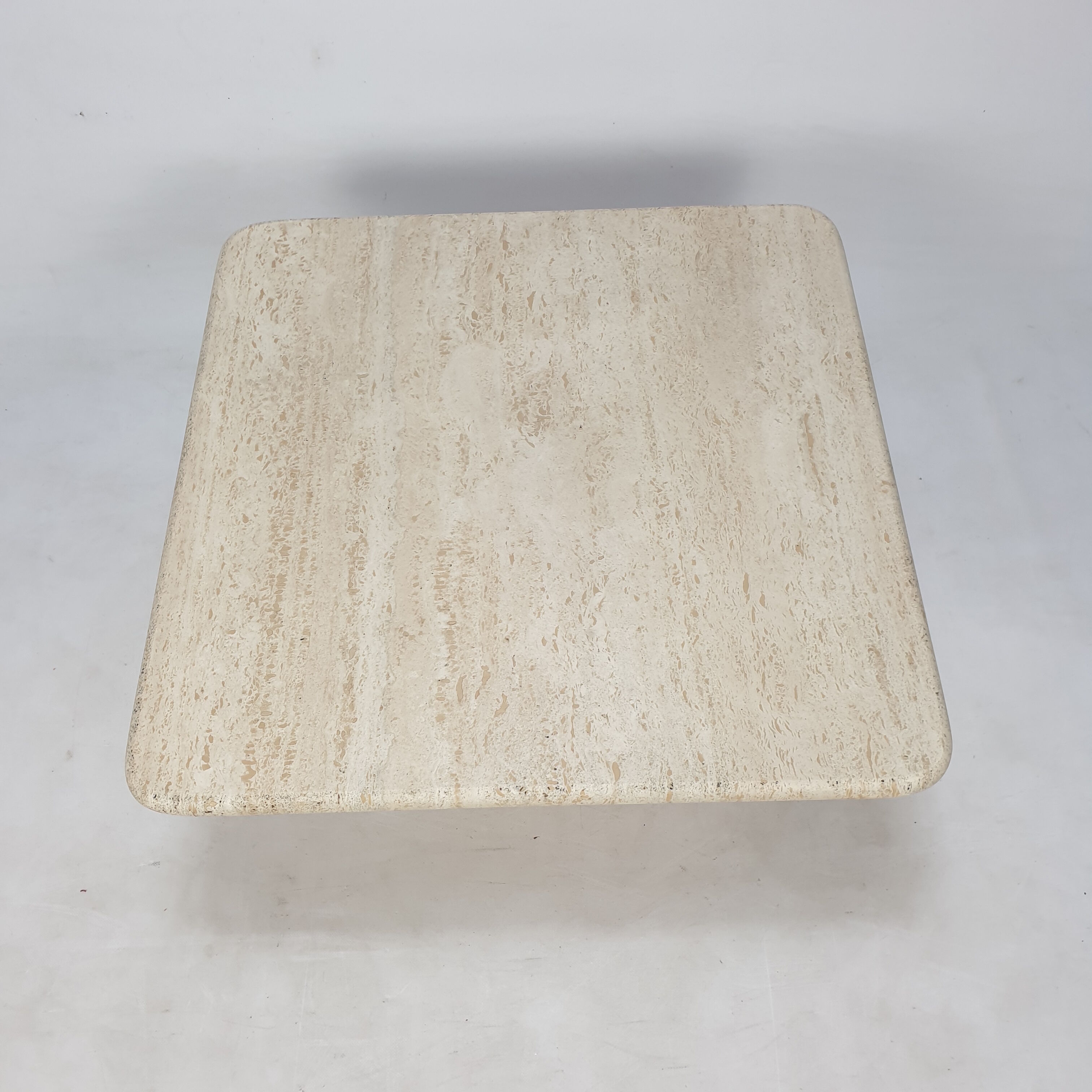 Italian travertine coffee table, 1980