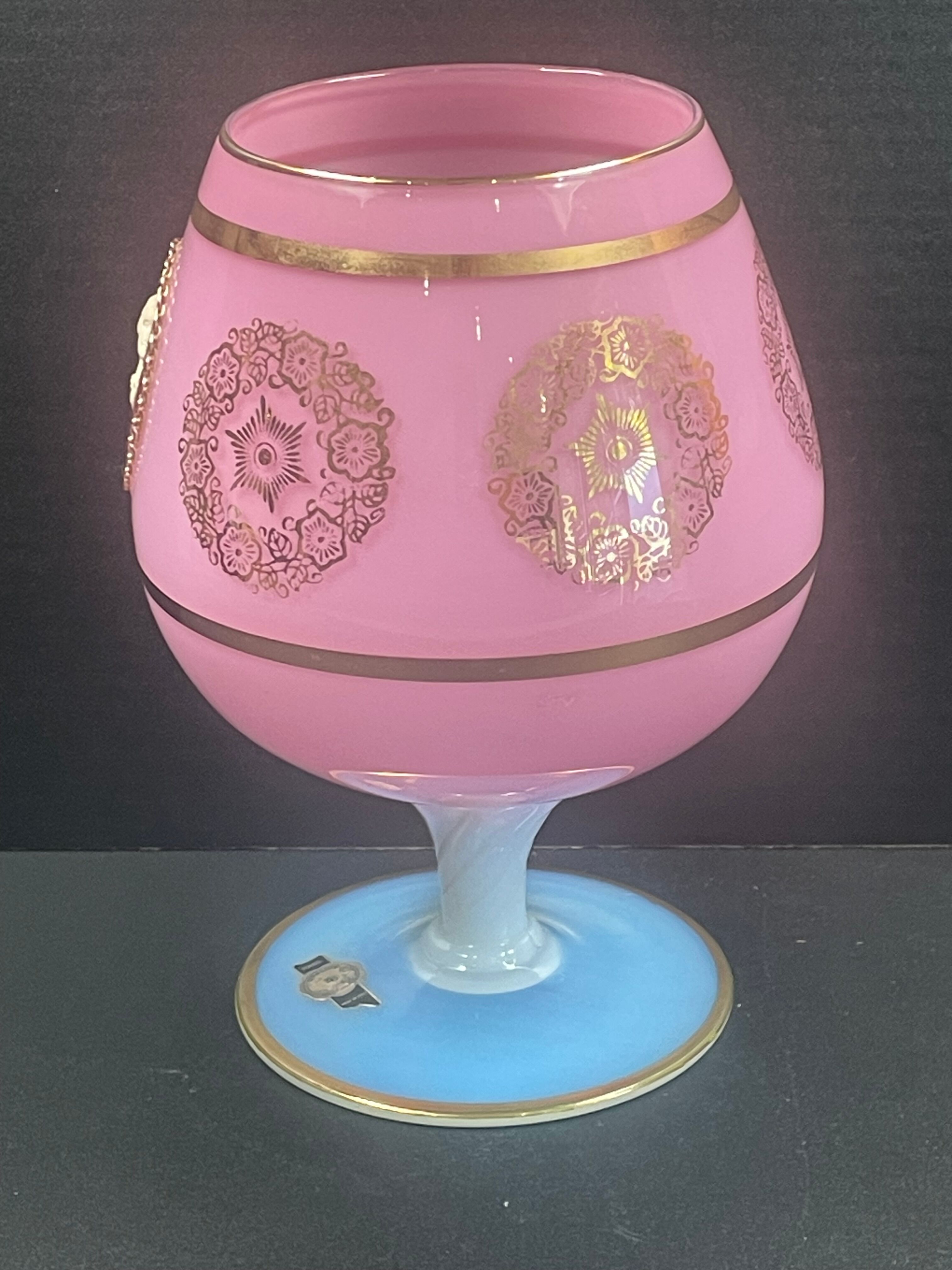 Opaline cognac glass shaped vase 20.5 cm