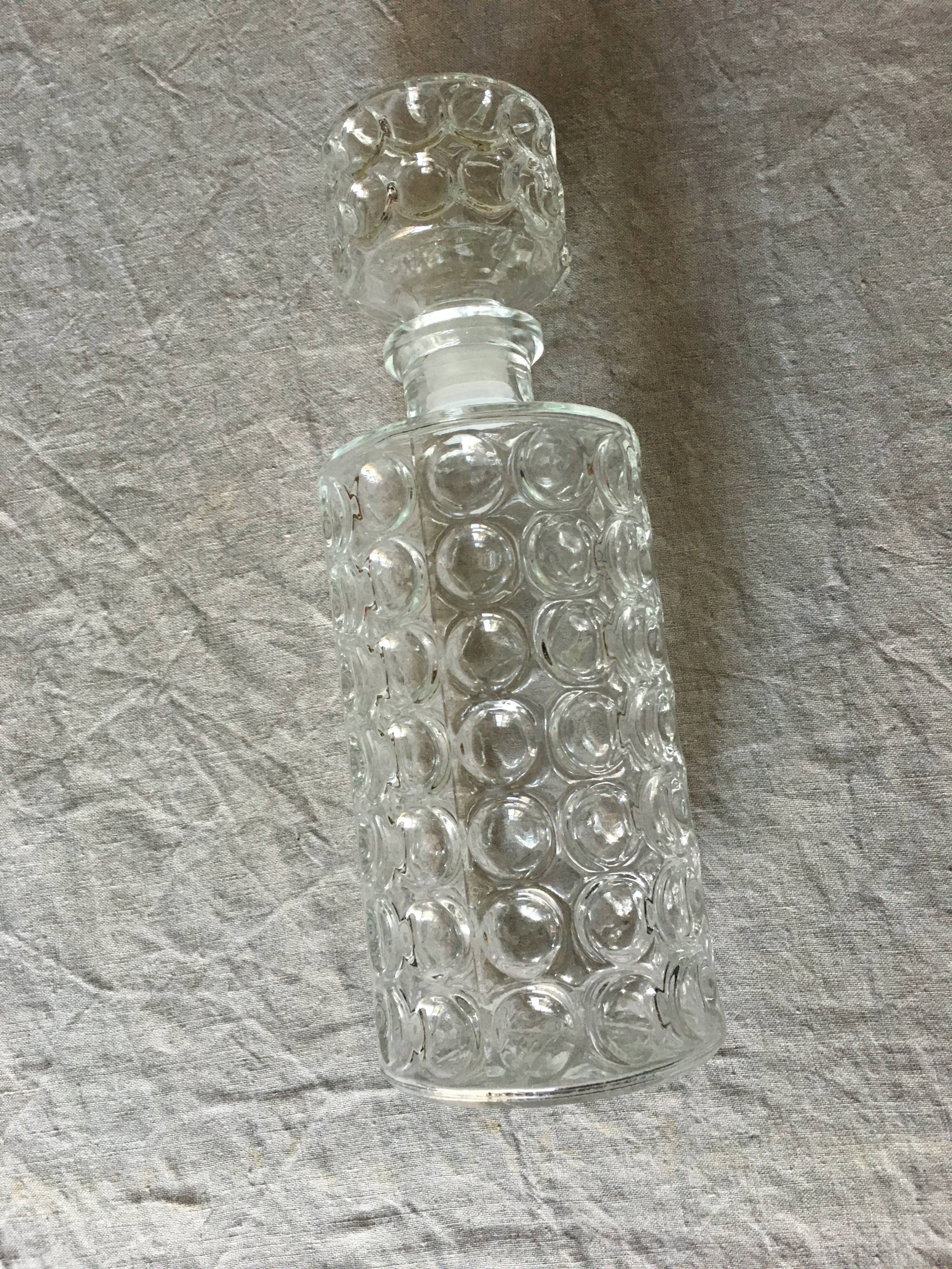 Vintage whisky carafe in transparent glass
