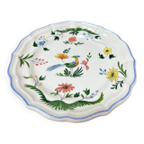 Gien earthenware dessert plate with bird of paradise motif