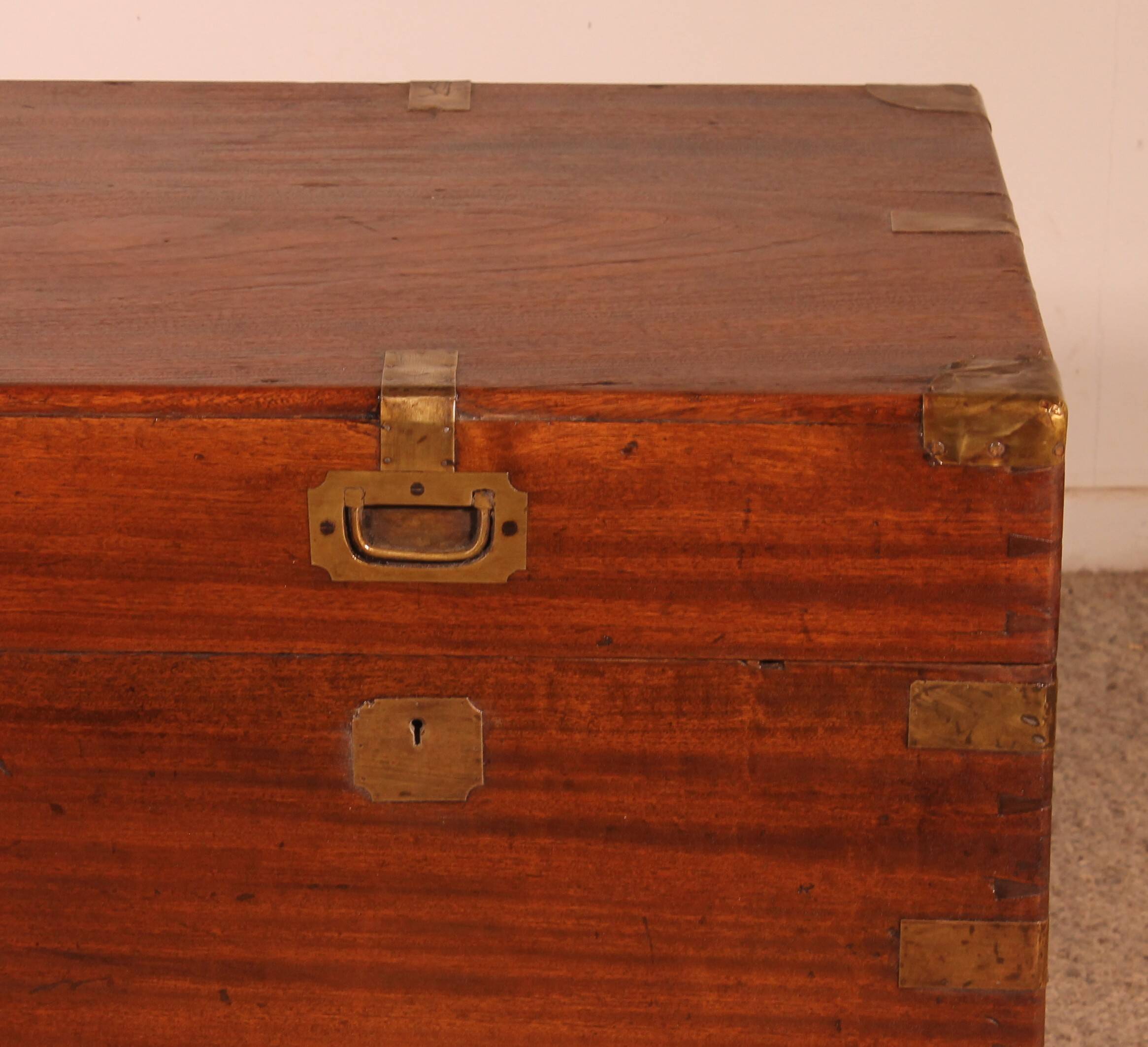 almost a pair of 19th-century marine chests with double locks
