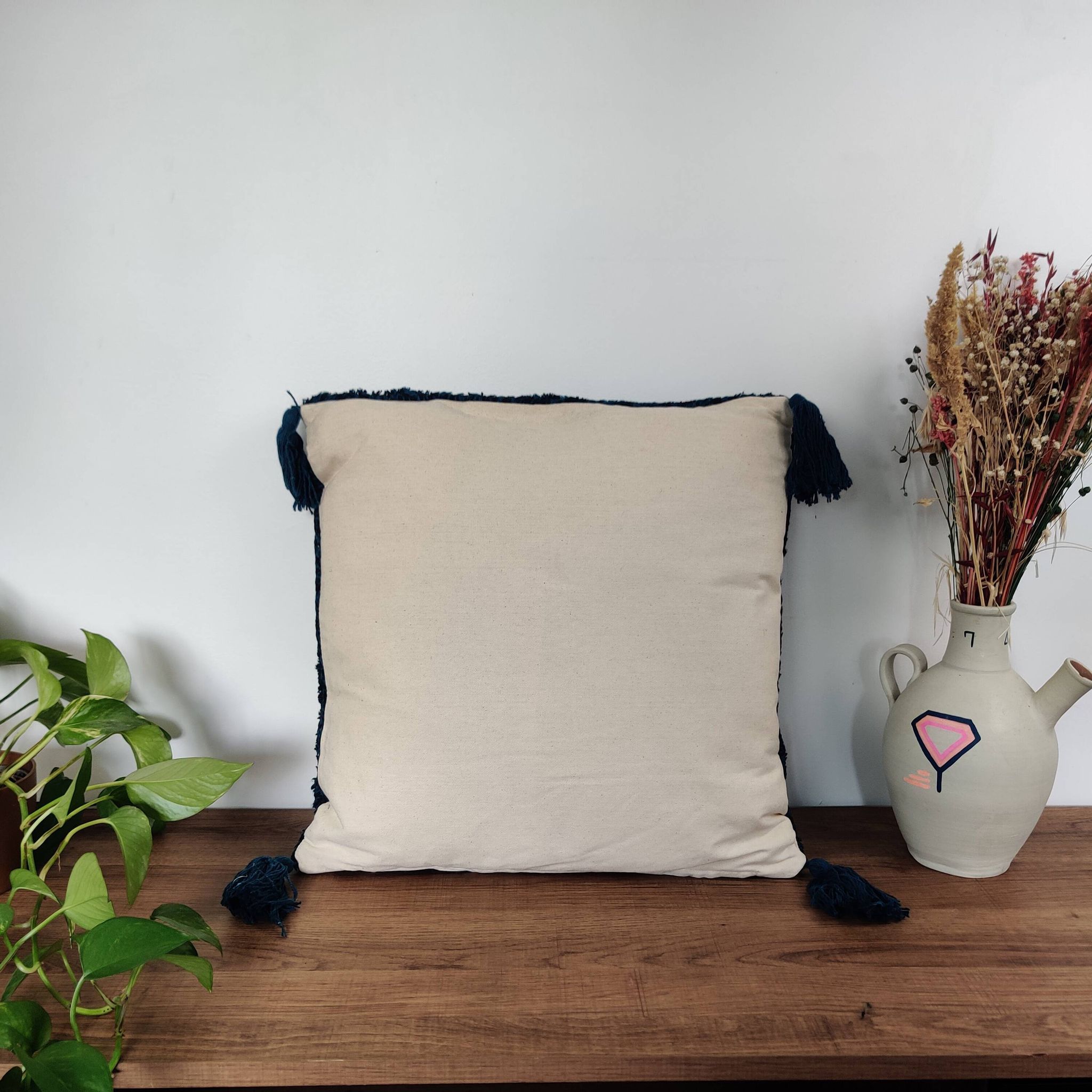 Coussin inspiration berbère bleu Azilal 45x45 cm