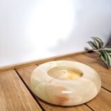 Ashtray or empty pocket in cream onyx stone