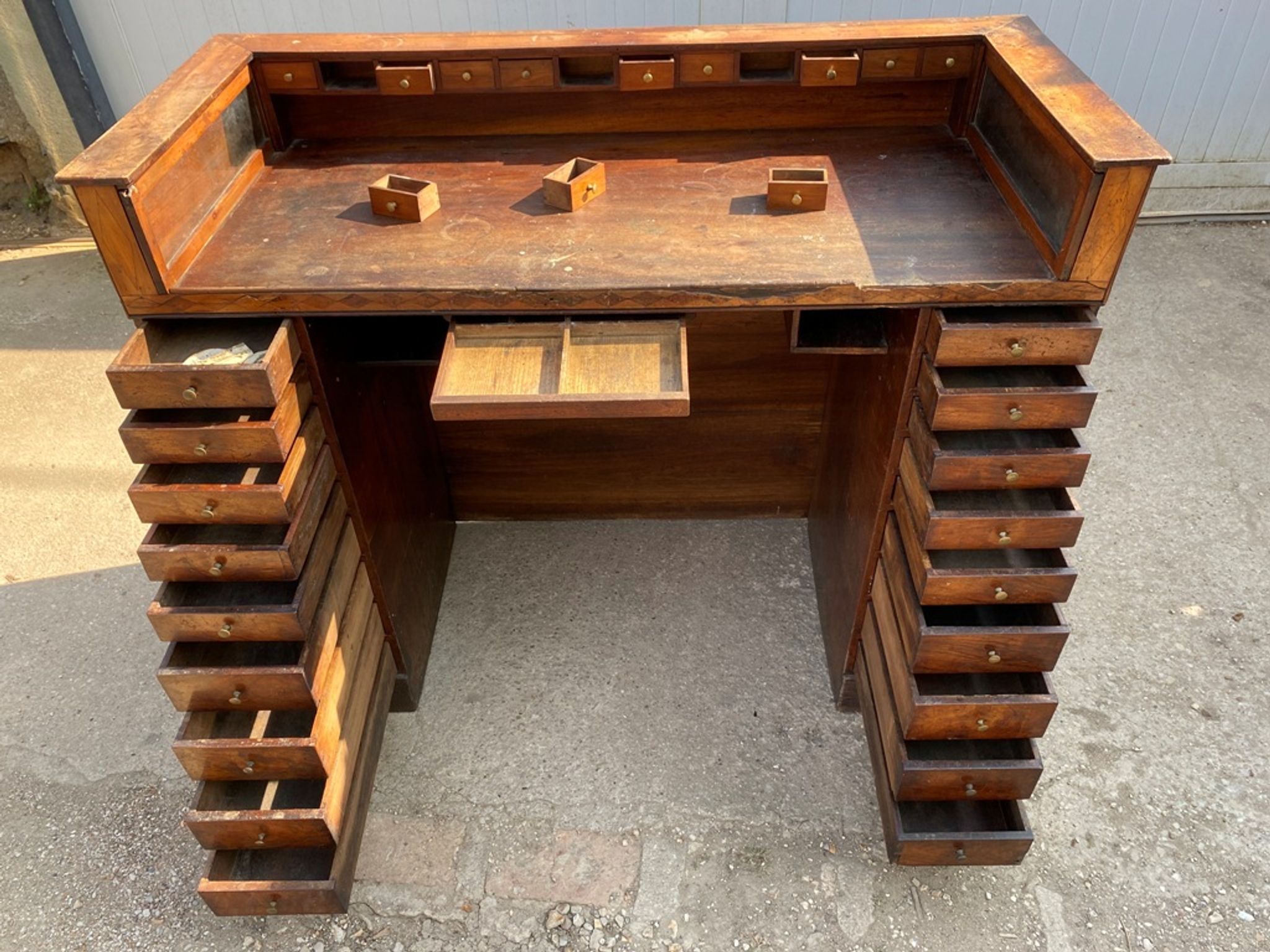 Old and authentic piece of furniture established watchmaker counter jeweler 1900
