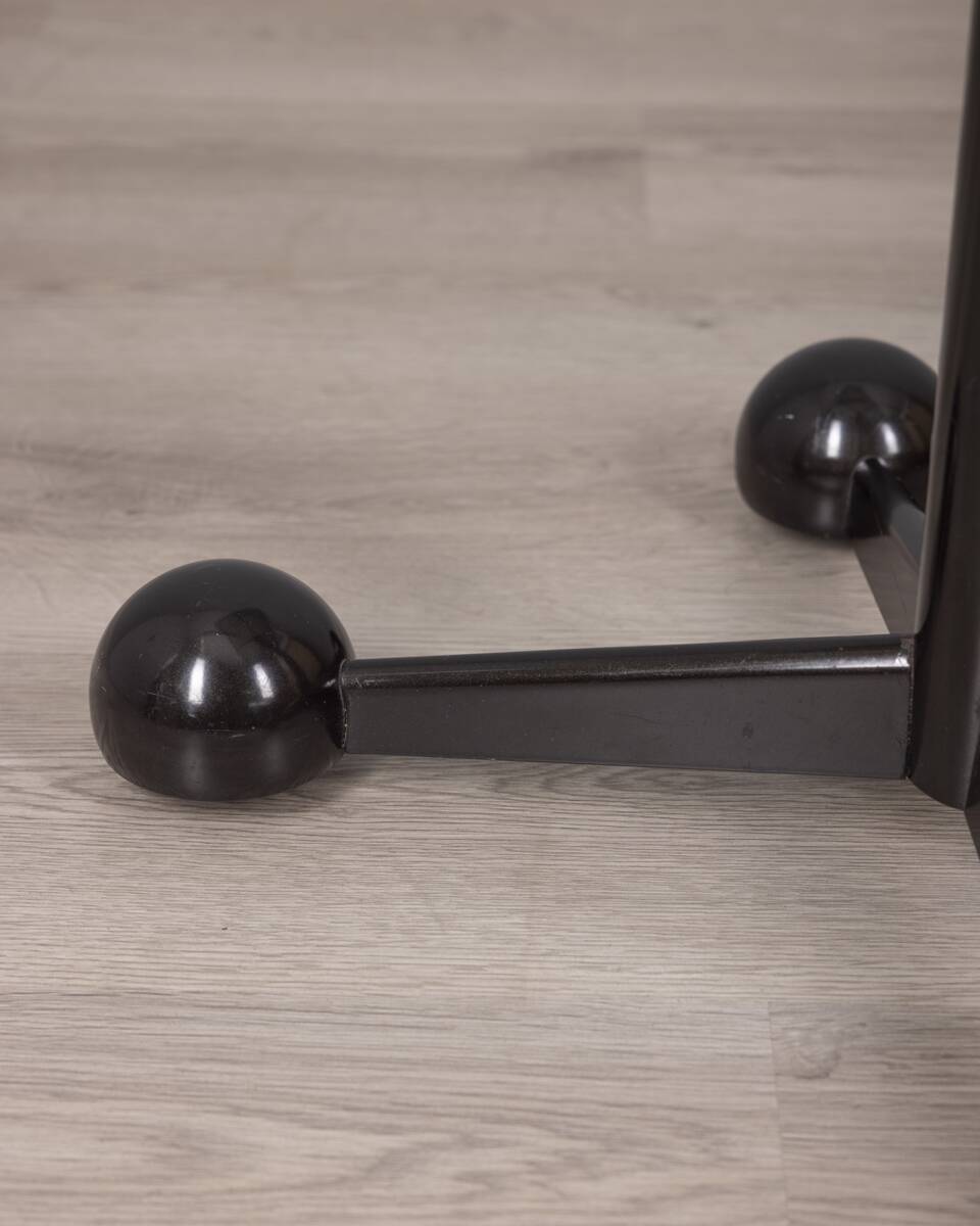 Vintage 1970s side table trolley in black metal and glass by allegri parma