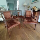 2 Art Deco chairs and 2 armchairs, 1930.