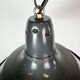 Industrial French Black Enamel Factory Pendant Lamp, 1960s